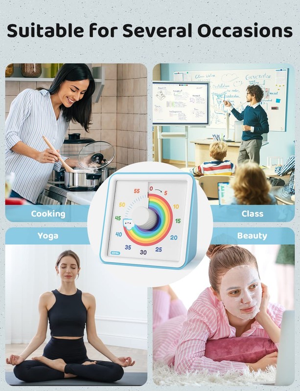 60 Minute Visual Timer for Kids and Adults, Non-Ticking 7.5 Inch Large Visual gallery
