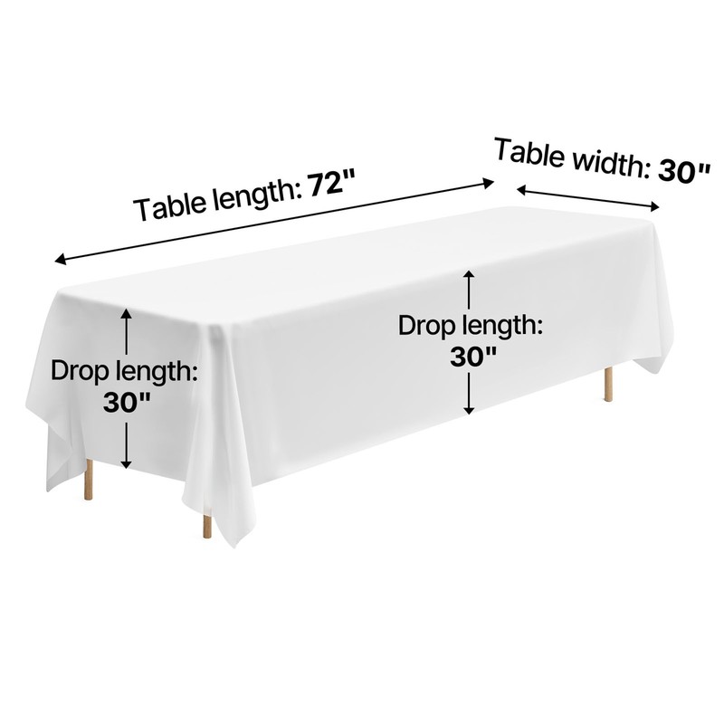 Uimoso 90x132 Inch White Rectangular Tablecloth for Weddings, Parties, 6 Pack gallery