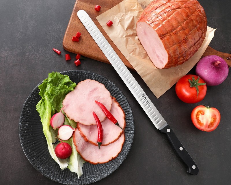 Humbee Chef Stainless Steel Granton Edge Carving Knife gallery