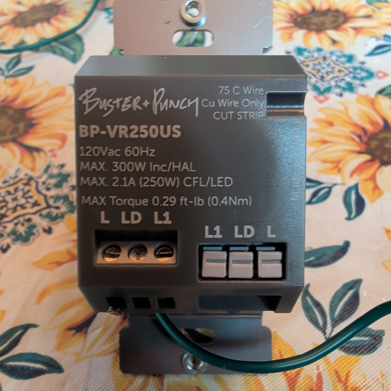Buster + Punch BP-VR250US Rotary Dimmer Wall Switch 120V 2.1A Matte Black gallery