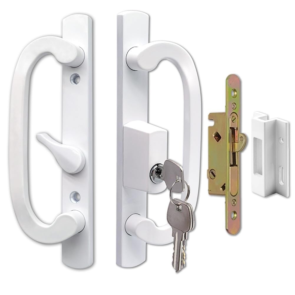 Sliding Glass Door Handle Set Replacement with Keyed Lock, 3-15/16" Screw Hol... gallery