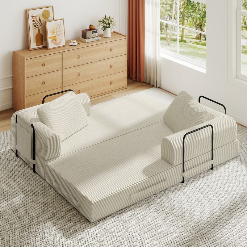 Modern Compression Sofa Folding Sleeper Sofa Bed Floor Couch with Sturdy Frame gallery