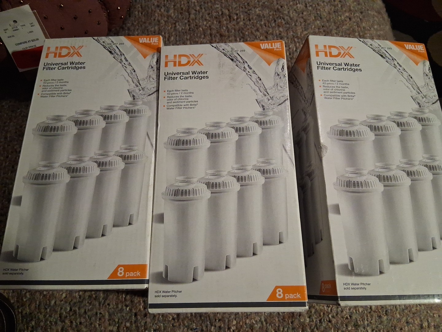 3-HDX Water Pitcher Replacement Water Filter Cartridges, BPA Free (8-Pack) 24 Pc gallery