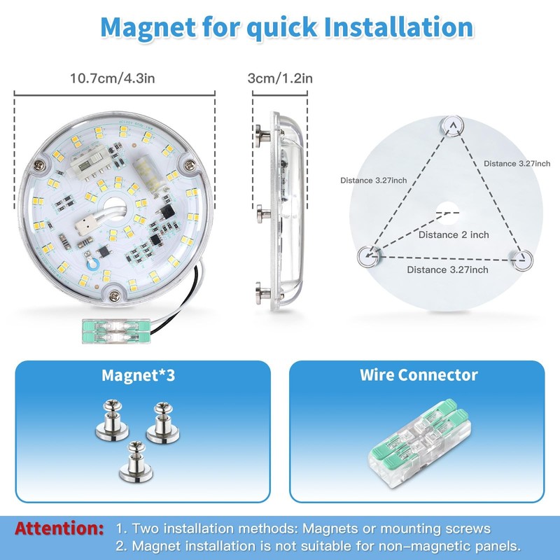 4 Inch Ceiling Fan LED Light Replacement, 18W 2200LM 3CCT 3000/4000/5000K gallery