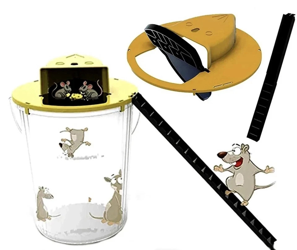 Mouse Rat Trap Flip & Slide Mouse Trap Bucket Catcher Mousetrap Slide Bucket Lid gallery