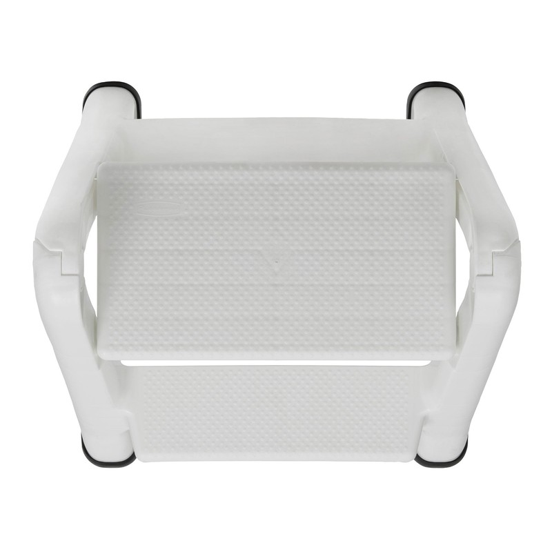 Rubbermaid EZ Two Step Durable Folding Plastic Ladder Step Stool, White gallery
