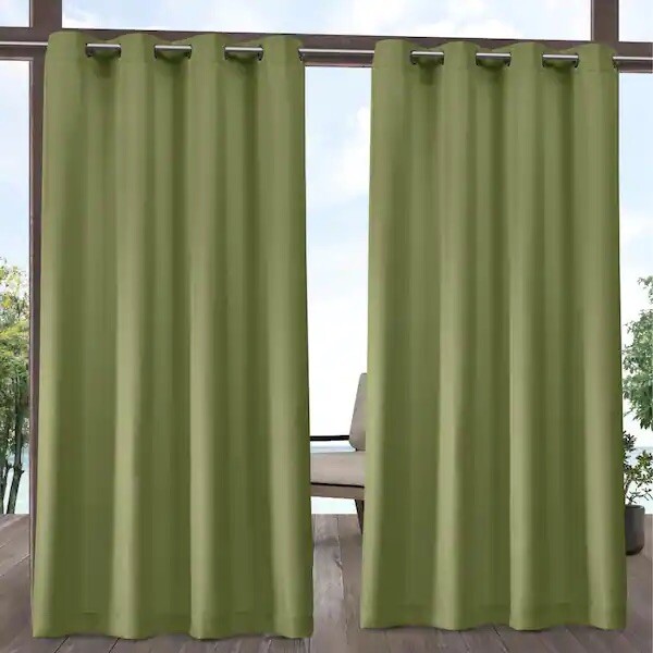 Kiwi Green Curtain Filtering Grommet Top Indoor/Outdoor, 54 in. W x 96 in. L 2pc gallery