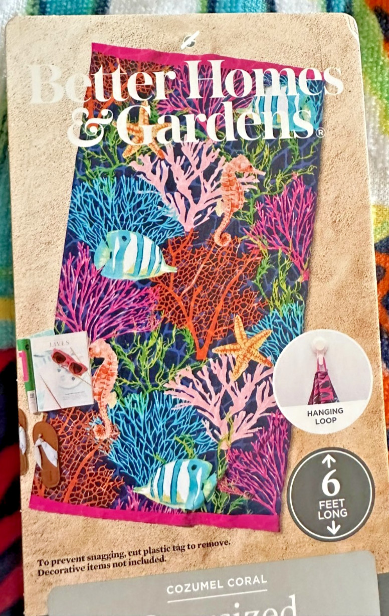 Better Homes & Gardens Beach Towel OS Cozumel Coral 38" x 72" gallery