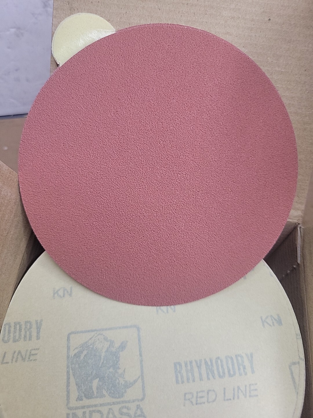 Qty: 100 INDASA 5" RHYNOSTICK REDLINE PSA SOLID SANDING DISCS, 500 SERIES P 100 gallery
