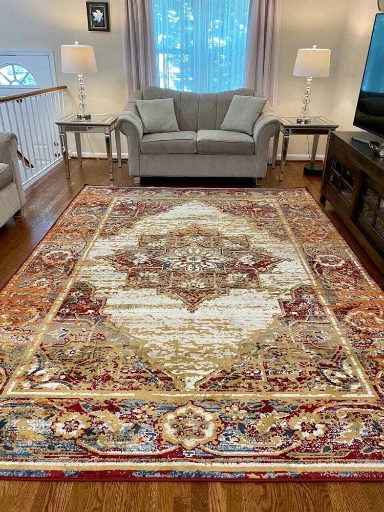 New Distressed pattern Area Rug Floor 8x11, 5x8 Carpets and 2x8 Runners