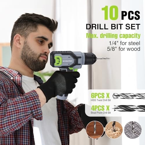Power Drill Set with Stackable Tool Box, 8V Cordless Drill Driver 21PCS Grey gallery