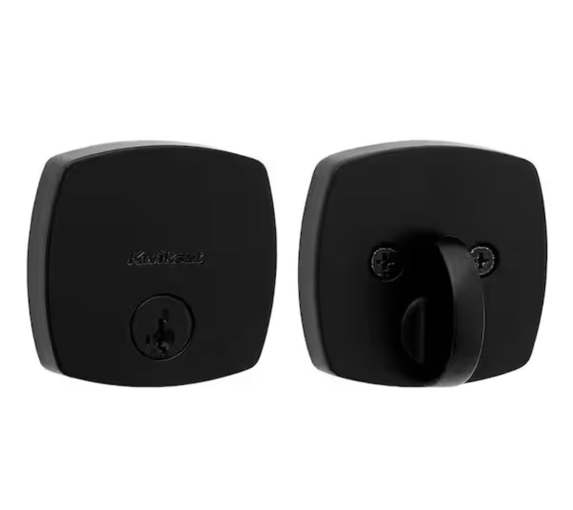 Kwikset Midtown Modern Smartkey Matte Black Square Contemporary Deadbolt Lock gallery