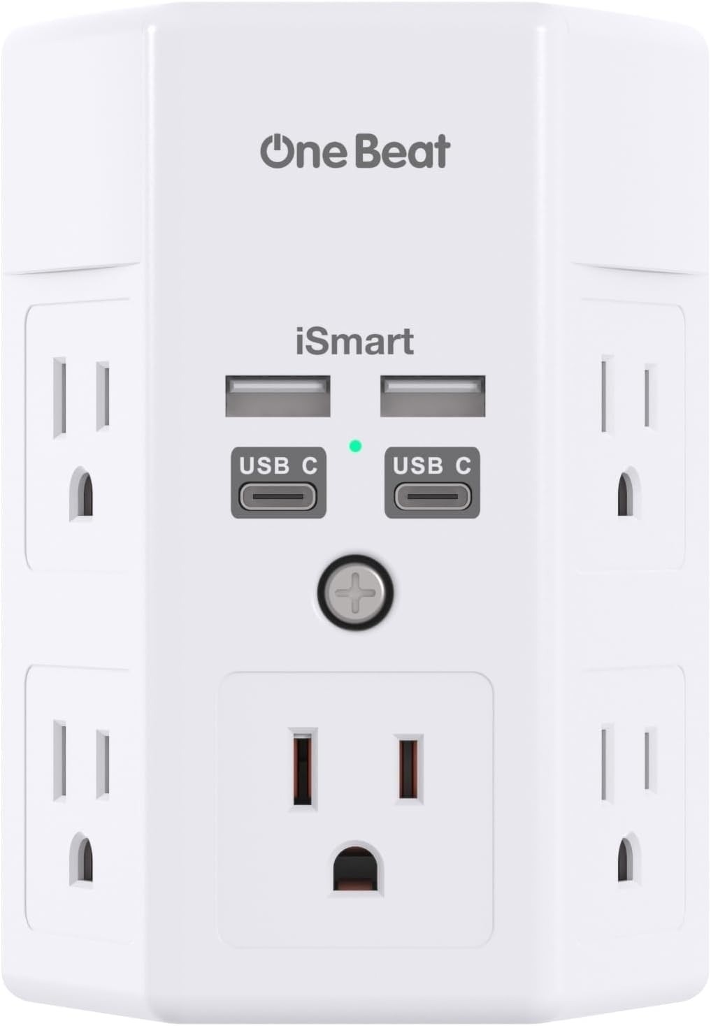 5 Outlet Extender Surge Protector Multi Plug Wall Adapter USB Charger Ports with gallery