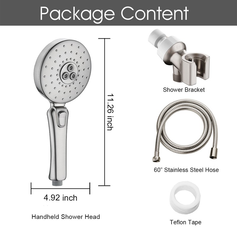 New High pressure Handheld Shower Head with 5Ft stainless steel Hose PSS2250-02 gallery