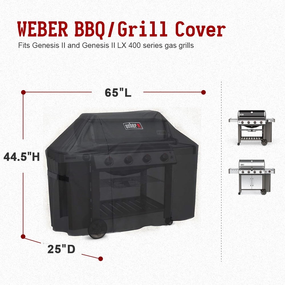 Premium Grill Cover for Weber Genesis II 400 Series Fits Grill Widths Up To 65" gallery