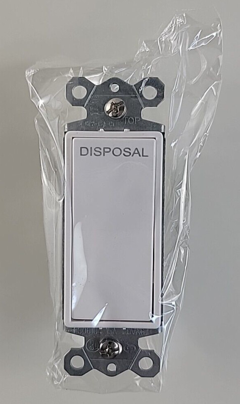 White Disposal Switch Decorator Rocker 15A 1 Pole (20 Pack) NEW gallery