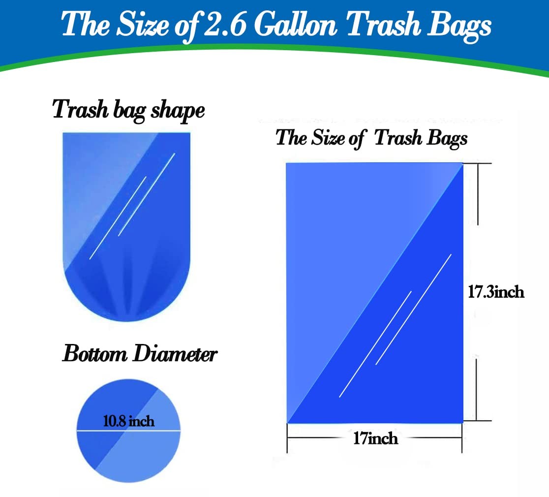 2.6 Gallon 350pcs Multicolr small Trash Bags Strong Garbage Bags, Bathroom mi... gallery