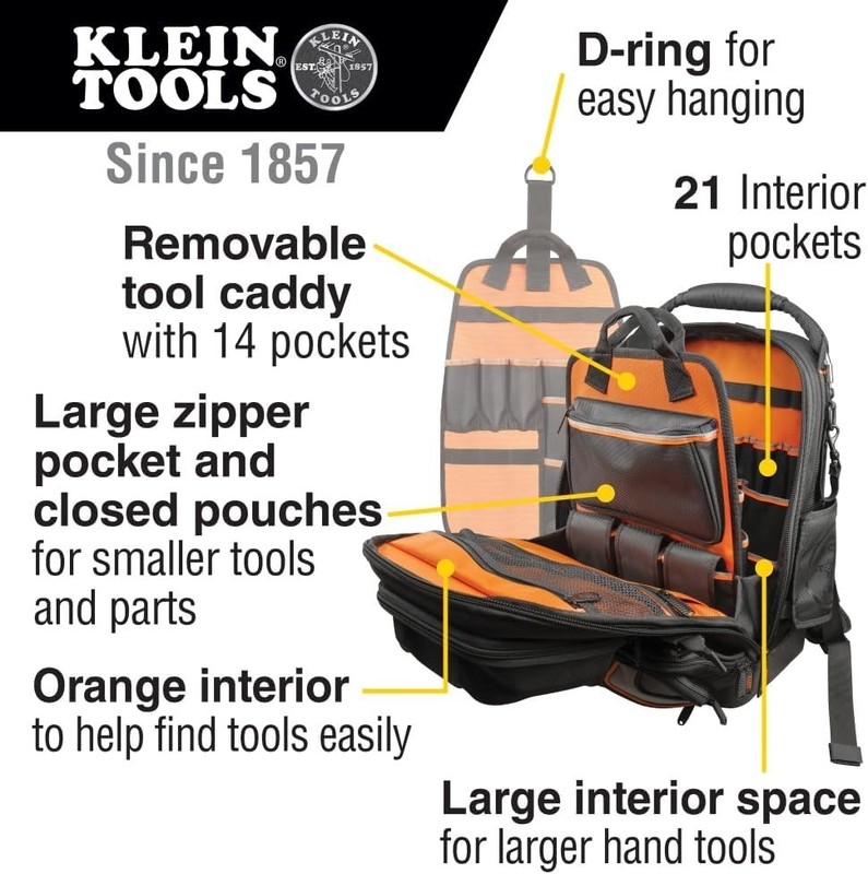 Tradesman Pro Tool Master Backpack - 48 Pocket Waterproof Tool Carrier gallery