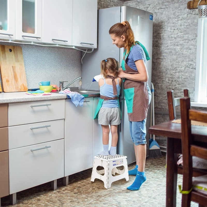 1-2 Pack Folding Step Stool Plastic Foldable Stools Portable 9" 11" 13" gallery