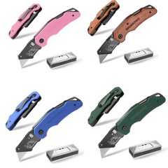WORKPRO Folding Utility Knife G10 Handle 10PACK Blade w/Stainless Steel Head USA