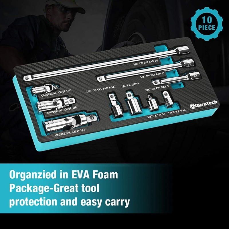 DURATECH Socket Accessory Kit/Drive Tool Accessory Set w/EVA Foam Tool Organizer gallery