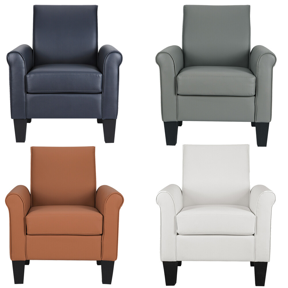 PU Leather Arm Chair Accent Single Sofa Modern Upholstered Living Room Armchair gallery