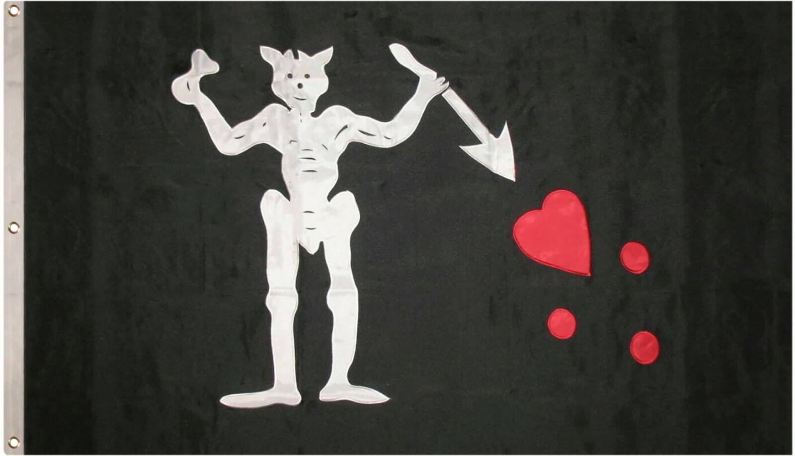 3x5 Embroidered Blackbeard Edward Pirate 300D HEAVY DUTY 3'x5' Flag 3 Clips gallery