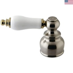 Ceramic and Oak Hot Side Handle For KB609B, Brushed Nickel/Polished Brass