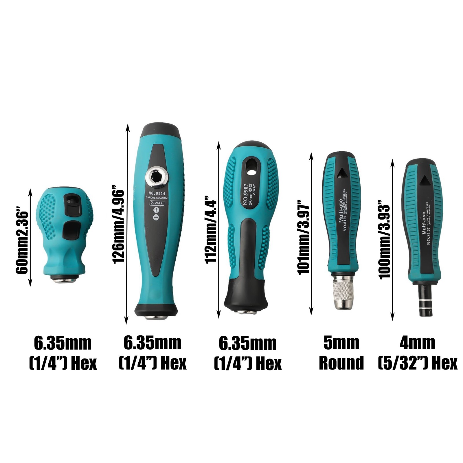 1pc 6.35mm Hexagonal Adapter Round Screwdriver Handle (East Shipping gallery