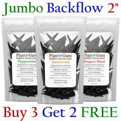 60 Jumbo Charcoal Incense Cones BACKFLOW 2″ Bulk Waterfall Burner Holder Censer