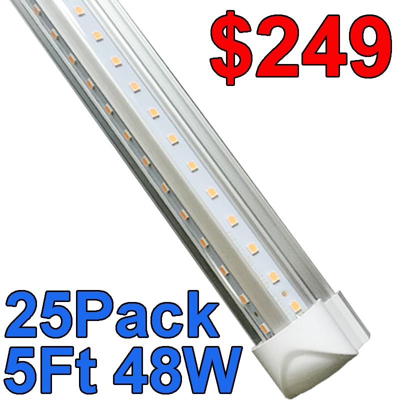 48W 5FT LED Shop Light, 6500lm 6500K Super Bright White Linkable Ceiling Light gallery