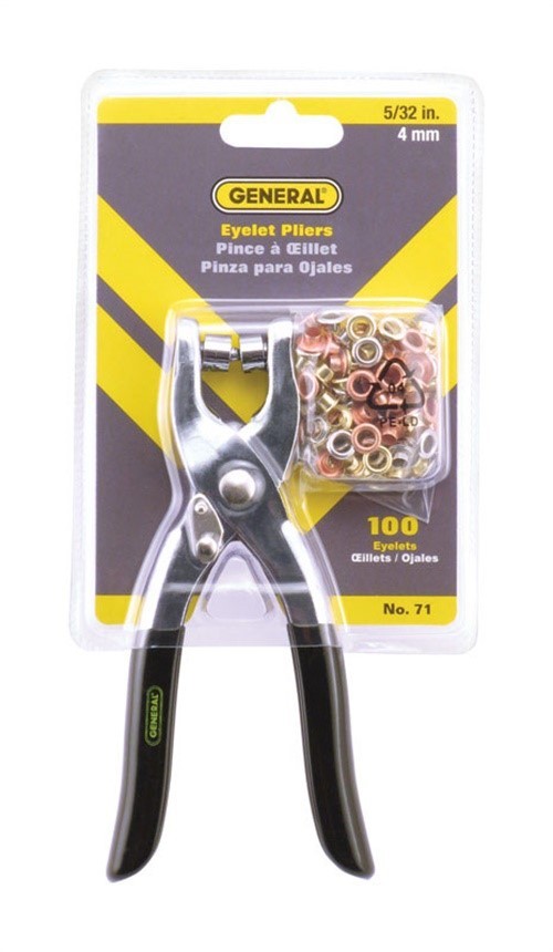 General Tools 71 Black Stainless Steel Comfort Grip Eyelet Pliers 5.75 in. gallery
