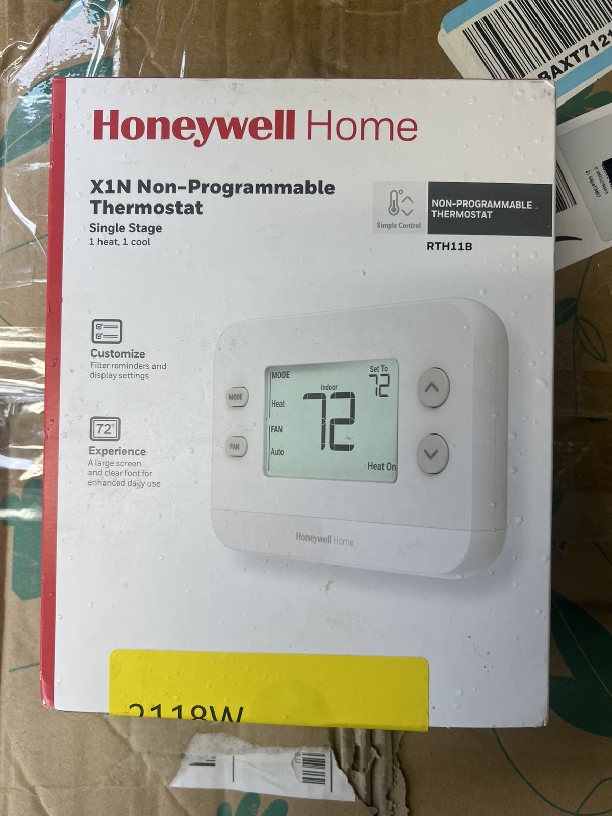 Honeywell X1N Single-Stage Non-Programmable Thermostat RTH11B in White gallery