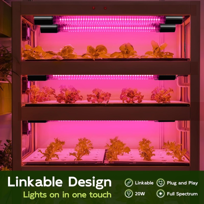 16inch 4 Pack LED Grow Lights - Linkable Grow Lights for Indoor Plants, Full ... gallery
