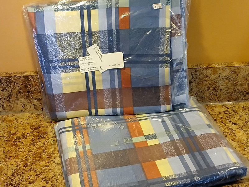 1-PAIR Stanton Rod-Pocket Drapes Poly-Cot Blu-Rust-Burg.-Yel-Grn Plaid 84" x 84" gallery