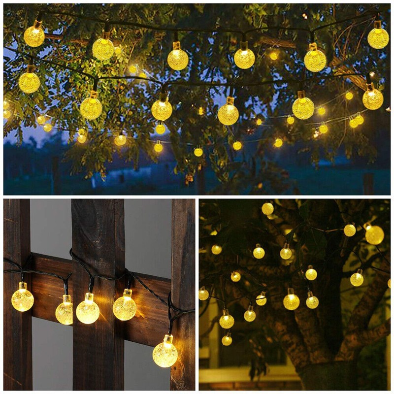 21FT Outdoor String Lights 30 LED Solar Bulb Patio Party Yard Garden Wedding gallery