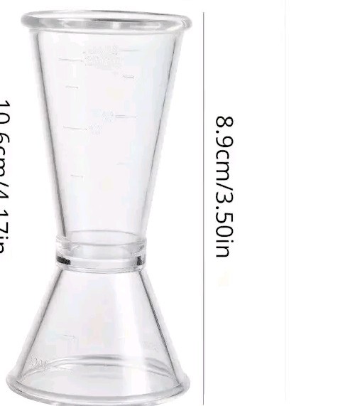 Double-Headed Bar Measuring Cups, Clear Plastic (PS) Jigger, Accurate Measu gallery
