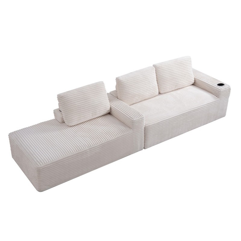 Sectional Sofa Couch with Left Chaise,4 Seater Modular Boneless Sofa,Cup Holder gallery