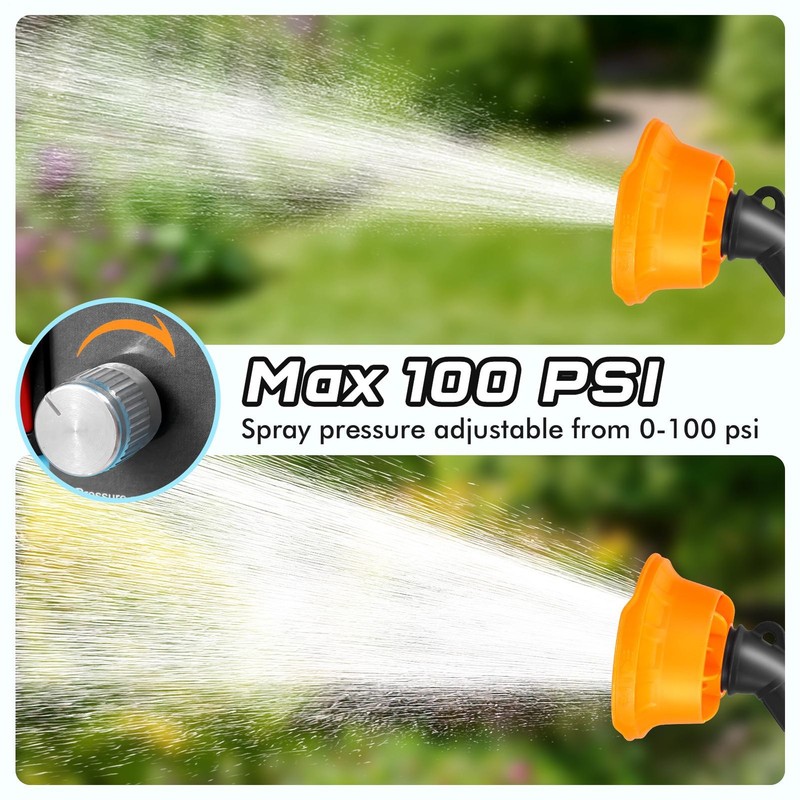 Battery Powered Backpack Sprayer 4.2Gallon 0-100 PSI Adjustable Pressure Sprayer gallery
