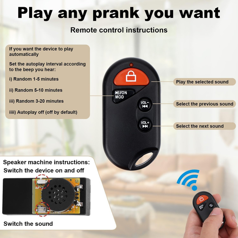 Remote Controlled Prank Noise Maker Sets, Fart Cricket Noise Makers Hidden Prank gallery