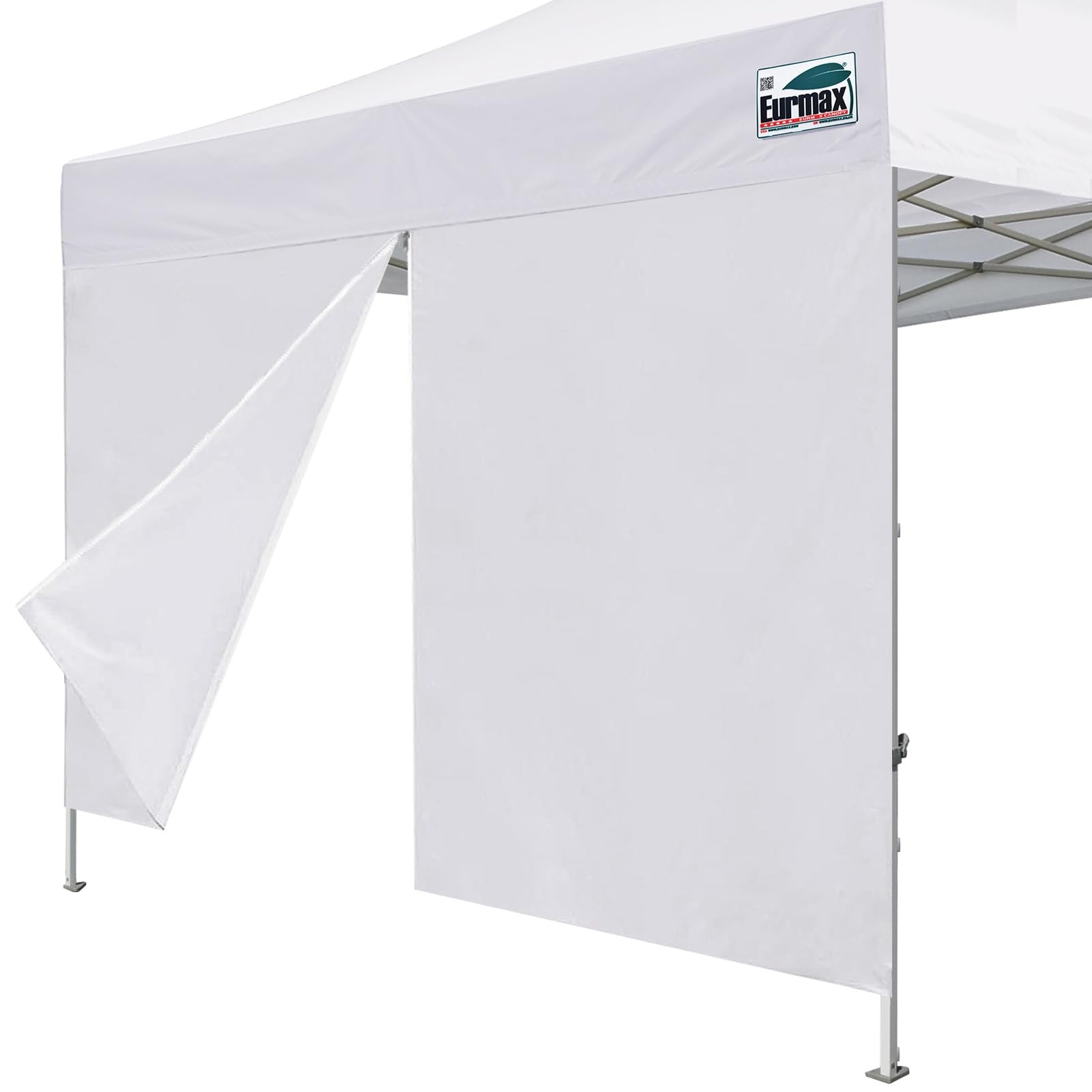 Eurmax USA Instant Canopy SunWall Middle Zipper Wall 10x5.6ft, White gallery