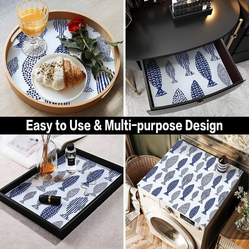 Blue Shelf Liner for Kitchen Cabinets Non Adhesive Drawer Liners Non Slip Cupboa gallery
