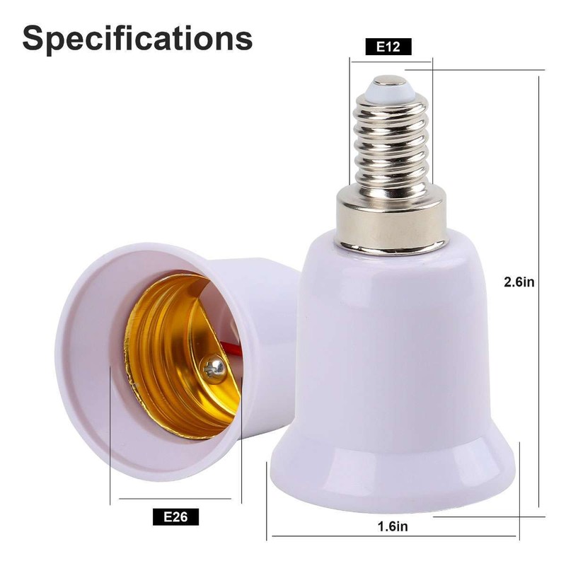 5-20Pcs Light Bulb Socket Adapter E12 to E26/E27 Base Chandelier Converter Lamp gallery