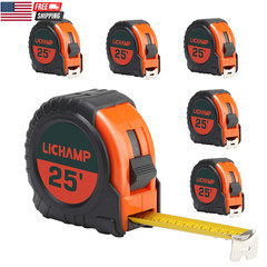 Tape Measure 25 Ft, 6 Pack Bulk Easy Read Measuring Tape Retractable with Fracti