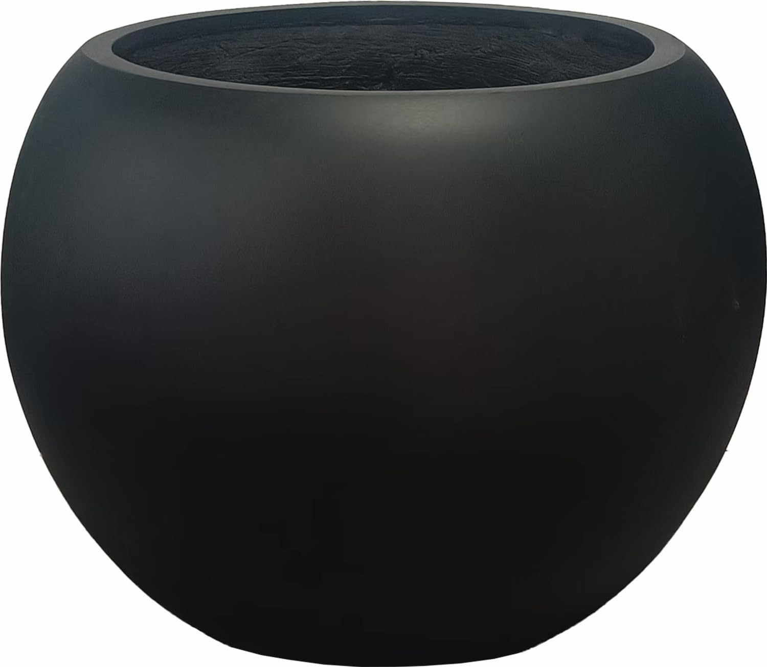 Large Black Fiberstone Planter with Drainage Hole for Indoor/Outdoor Use gallery