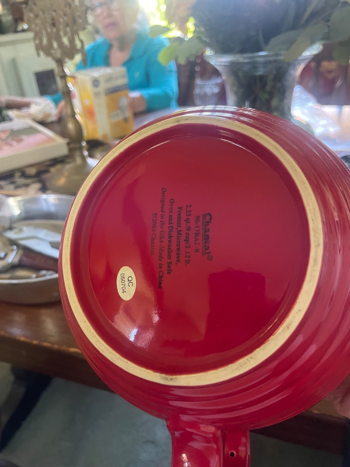 Red CHANTAL 7-1/2”Mixing Batter Pour Bowl/Spout & Handle 90-17 - 2004 gallery