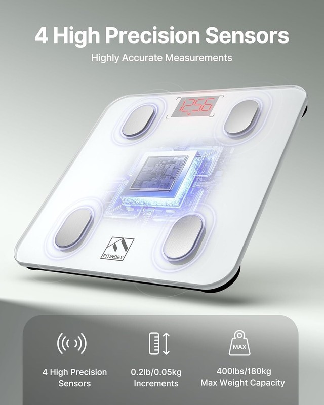 Digital Bathroom Scale for BMI Highly Accurate Smart Bluetooth Scale LCD Display gallery