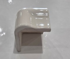 Glossy Biscuit/Almond/Bone V Cap Corner Ceramic Tile Countertop