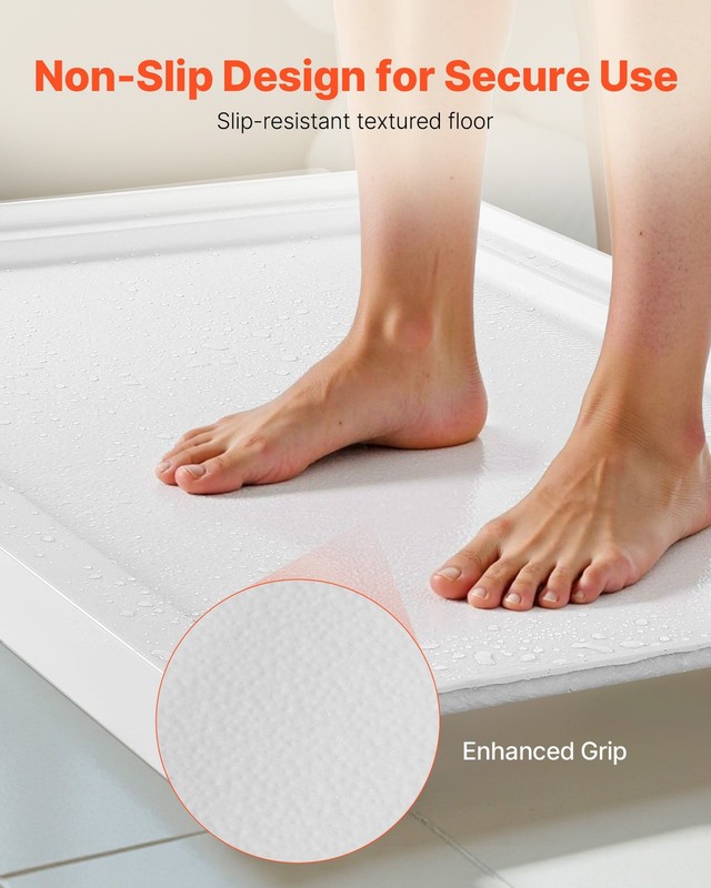Shower Pan, 60 L x 36 W Single Threshold Shower Base, Rectangle Acrylic & PVC gallery