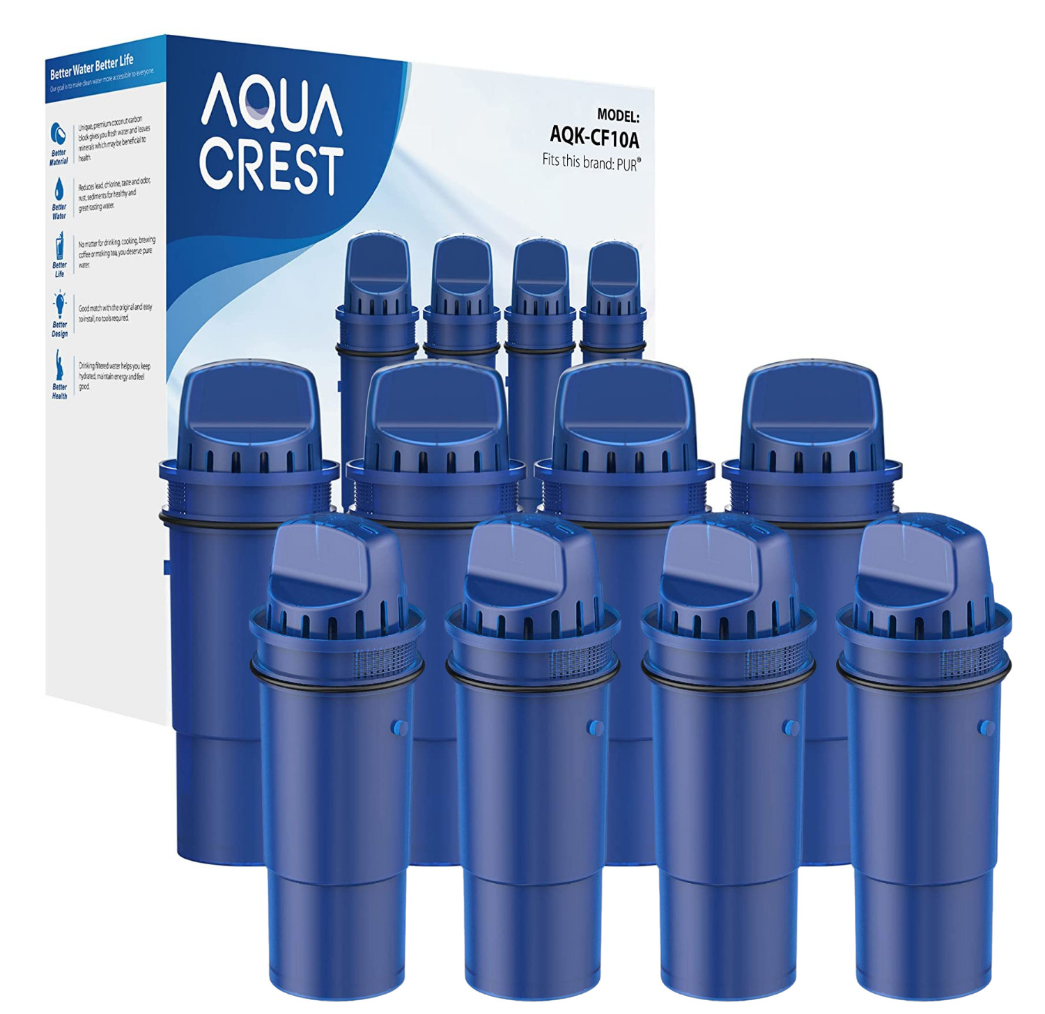 AQUA CREST AQK-950Z Pitcher Water Filter, Replacement for CRF-950Z, 8 Pack gallery
